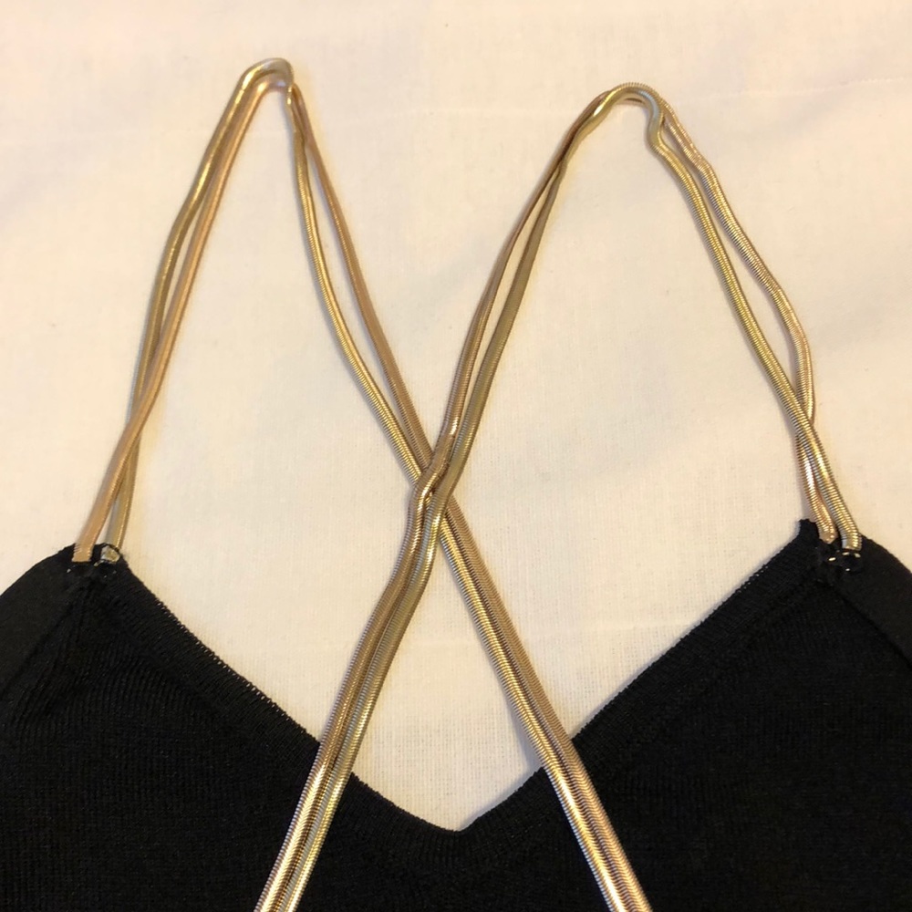 NWT ZARA Gold Chain Strap Knit Dress